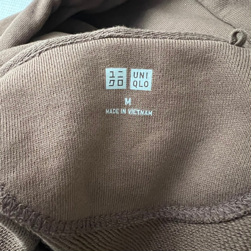Uniqlo Hoodie Mens Medium Brown Long Sleeve Pullover - Picture 8 of 10